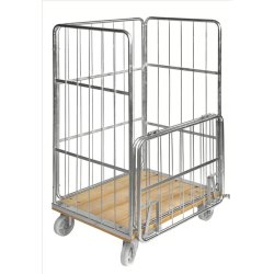 Kongamek rullecontainer - stl - 4 sider - 500kg - med Bremse