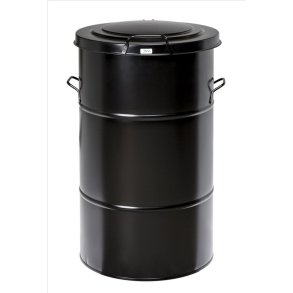 Kongamek 115 Liter affaldsspand med lg - galvaniseret sort metal