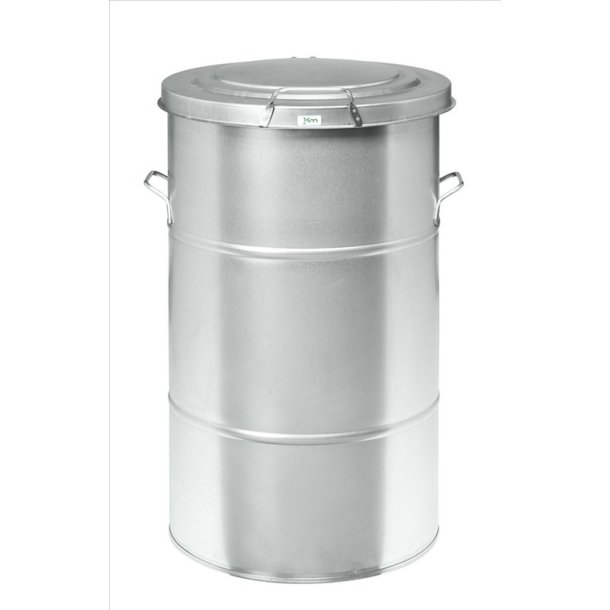 Kongamek 160 liter affaldsspand med lg - galvaniseret slv metal