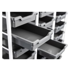 Kongamek bakkevogn KM154 - til 21 bakker - hvid - med bremse