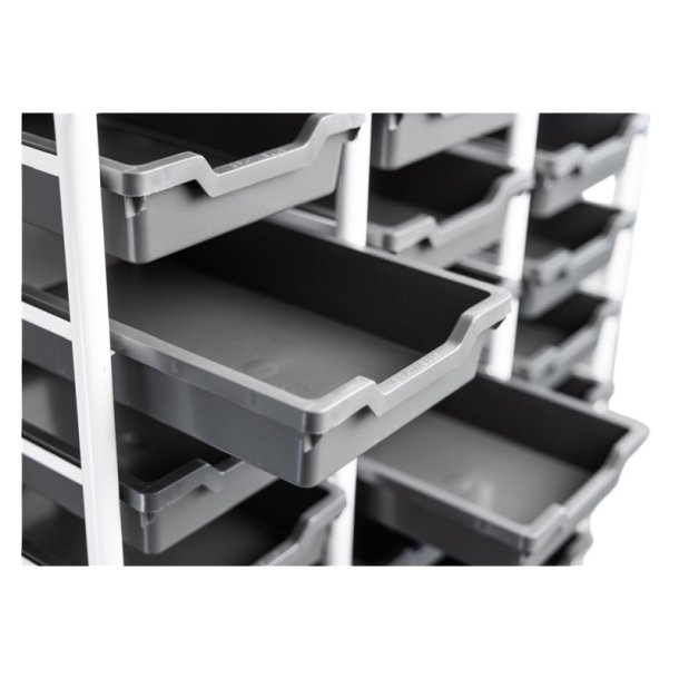 Kongamek bakkevogn KM154 - til 21 bakker - hvid - med bremse