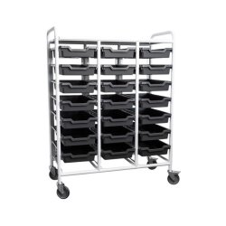 Kongamek bakkevogn KM154 - til 21 bakker - hvid - med bremse