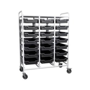 Kongamek bakkevogn KM154 - til 21 bakker - hvid - med bremse