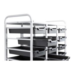 Kongamek bakkevogn KM154 - til 21 bakker - hvid - med bremse