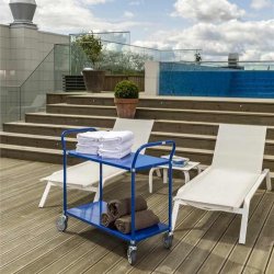 Kongamek bordvogn KM3105 - 2 hylder - bl - med bremse