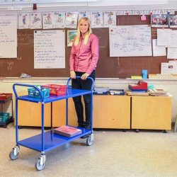 Kongamek bordvogn KM3105 - 2 hylder - bl - med bremse