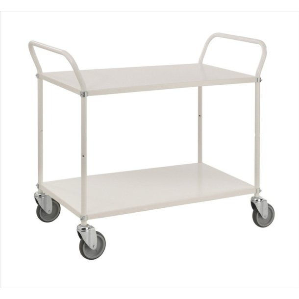 Kongamek bordvogn KM4105 - 2 hylder - hvid - med bremse