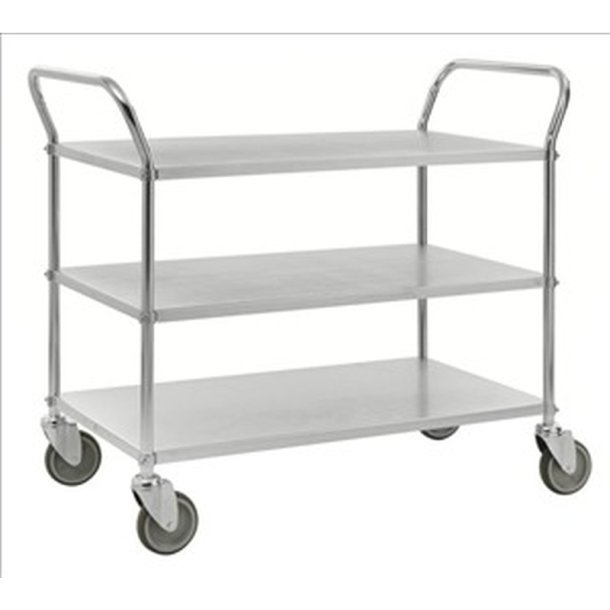 Kongamek bordvogn KM4106 - 3 hylder - slv - med bremse