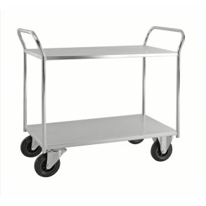 Kongamek bordvogn KM4126 - 2 hylder - s�lv - med bremse
