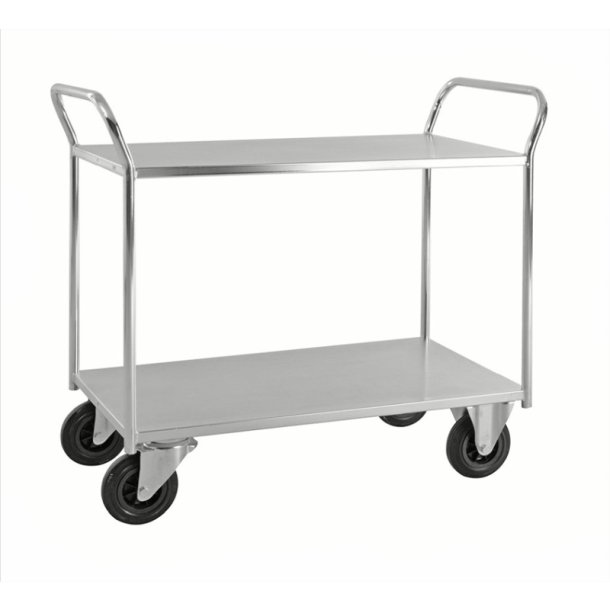 Kongamek bordvogn KM4126 - 2 hylder - slv - med bremse