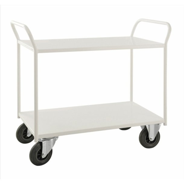 Kongamek bordvogn KM4126 - 2 hylder - hvid - med bremse