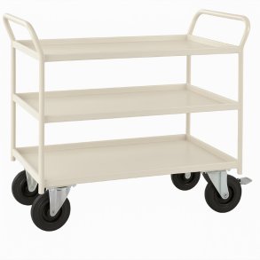 Kongamek bordvogn KM4127 - 3 hylder - hvid - med bremse