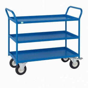 Kongamek bordvogn KM4133 - 3 hylder - bl� - med bremse