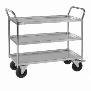 Kongamek bordvogn KM4134 - 3 hylder - S�lv - med bremse