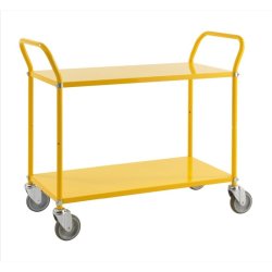 Kongamek bordvogn KM5105 - 2 hylder - gul - med bremse