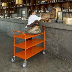 Kongamek bordvogn KM6106 - 3 hylder - orange - med bremse