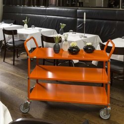 Kongamek bordvogn KM6106 - 3 hylder - orange - med bremse