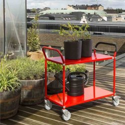 Kongamek bordvogn KM7105 - 2 hylder - rd - med bremse