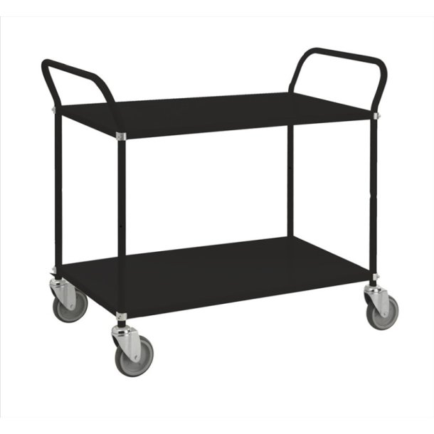 Kongamek bordvogn KM8105- 2 hylder - sort - med bremse
