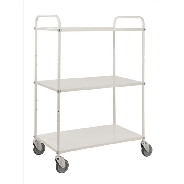 Kongamek hyldevogn KM4123 - hj hvid med 3 hylder og bremse