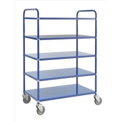 Kongamek hyldevogn KM4124 - hj bl med 5 hylder og bremse