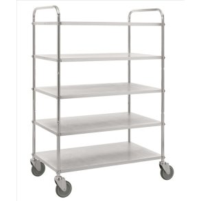 Kongamek hyldevogn KM4124 - h�j s�lv med 5hylder