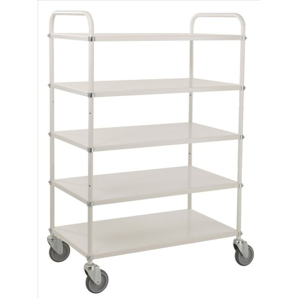 Kongamek hyldevogn KM4124 - hj hvid med 5 hylder
