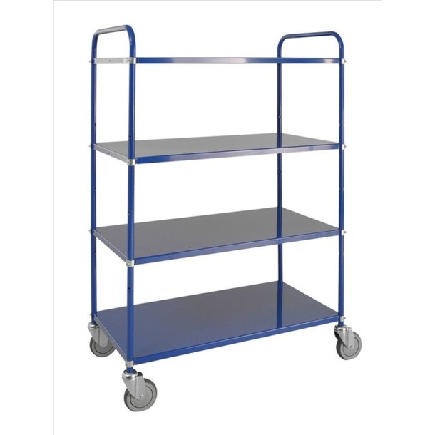 Kongamek hyldevogn KM4125 - hj bl med 4 hylder og bremse