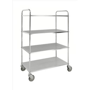 Kongamek hyldevogn KM4125 - h�j s�lv med 4 hylder