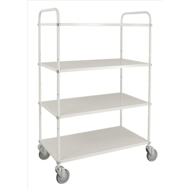 Kongamek hyldevogn KM4125 - hj hvid med 4 hylder