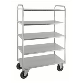 Kongamek hyldevogn KM4145 - h�j s�lv med 5 hylder