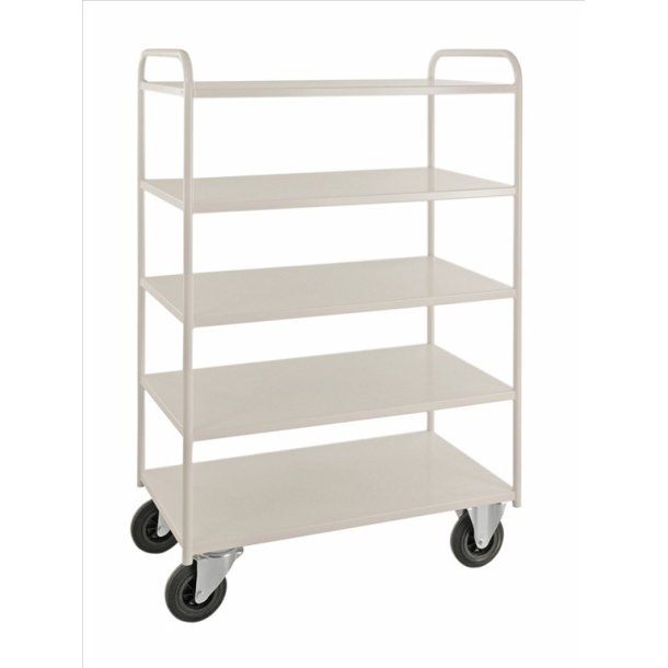 Kongamek hyldevogn KM4145 - hj hvid med 5 hylder