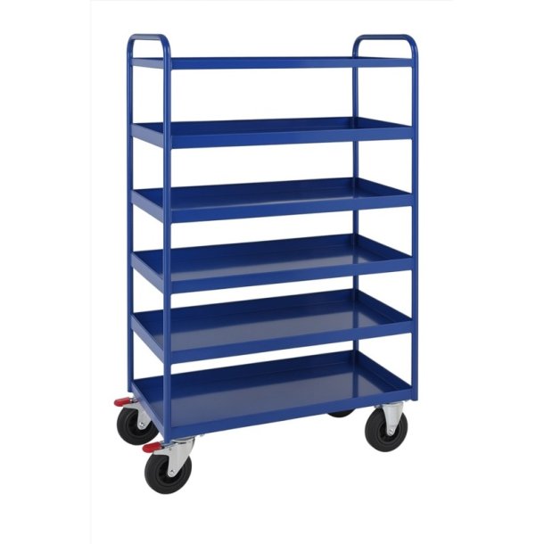 Kongamek hyldevogn KM4150 - hj bl med 5 hylder og bremse