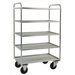 Kongamek hyldevogn KM4150 - h�j s�lv med 5 hylder