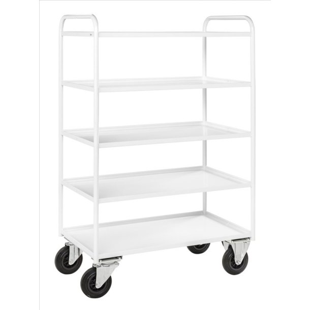Kongamek hyldevogn KM4150 - hj hvid med 5 hylder og bremse