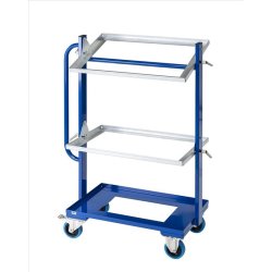 Kongamek plukvogn KM167-3E - bl/slv til 6 kasser - med bremse