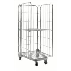 Kongamek rullecontainer - stl - 3 sider - 400kg - med Bremse