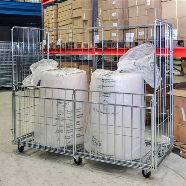 Kongamek rullecontainer - stl - 4 sider - 400kg - Med Bremse