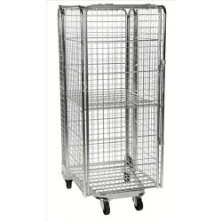 Kongamek rullecontainer - stl - 4 sider - 400kg - Med bremse