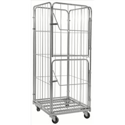 Kongamek rullecontainer - stl - 4 sider - 400kg - med bremse