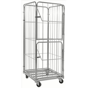 Kongamek rullecontainer - stl - 4 sider - 400kg - med bremse