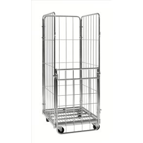 Kongamek rullecontainer - stl - 4 sider - 400kg - med Bremse