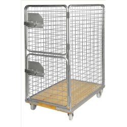 Kongamek rullecontainer - stl - 4 sider - 800kg - med Bremse