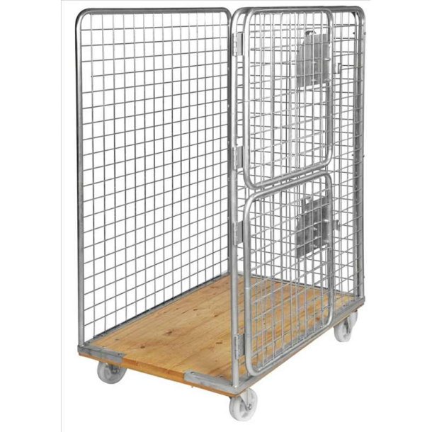 Kongamek rullecontainer - stl - 4 sider - 800kg - med Bremse