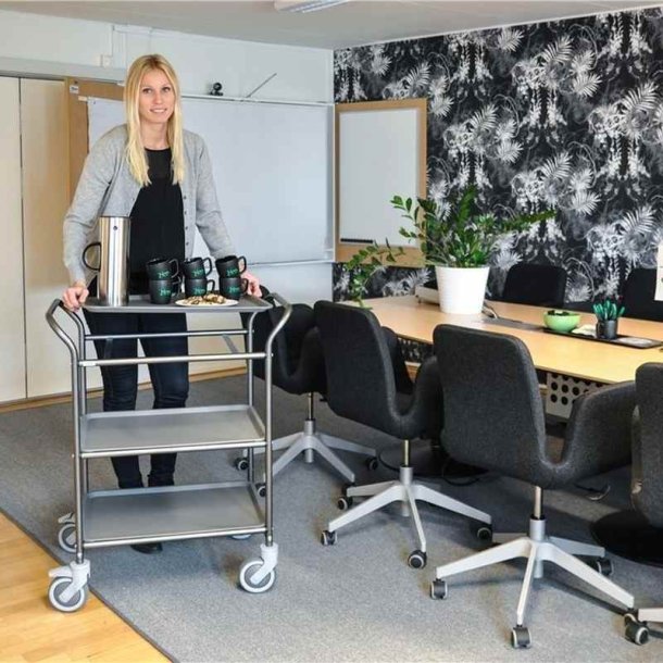 Kongamek serveringsvogn KM1620-AA - 3 hylder - Gr/Gr - med bremse