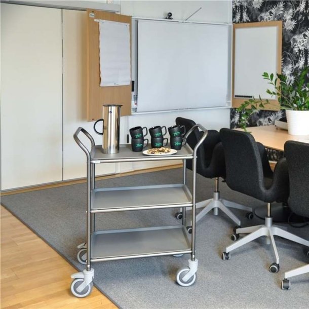 Kongamek serveringsvogn KM1620-AA - 3 hylder - Gr/Gr - med bremse