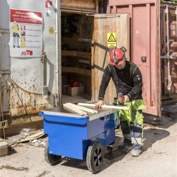 Kongamek Vrktjsvogn KM9199 - lasteevne 400kg - 290 Liter - bl - Pulverlakeret