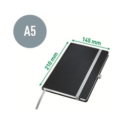 Leitz Style Notesbog A5 - kvadreret - hardcover sort - 80 ark - 100g