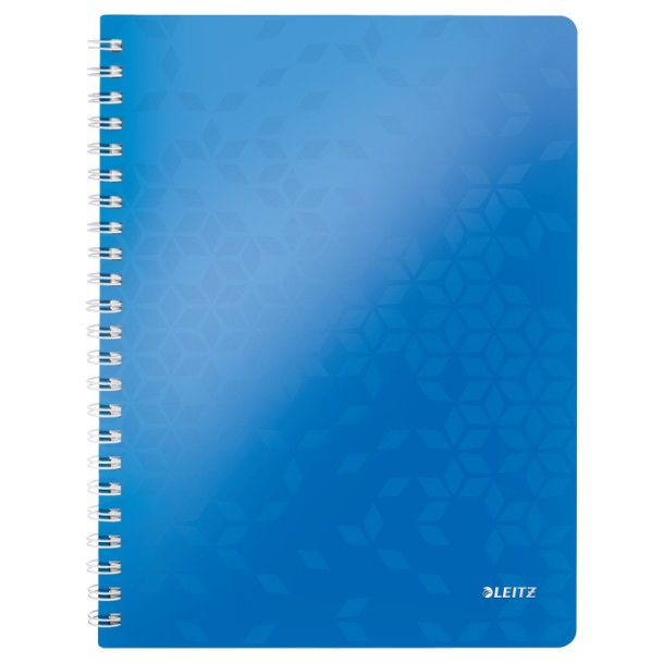 Leitz WOW Notesbog A4 - linieret - PP-omslag med hul - Bl� - 80 ark