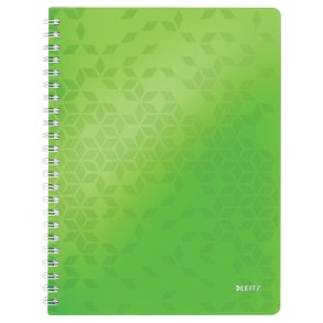 Leitz WOW Notesbog A4 - linieret - PP-omslag med hul - Gr�n - 80 ark